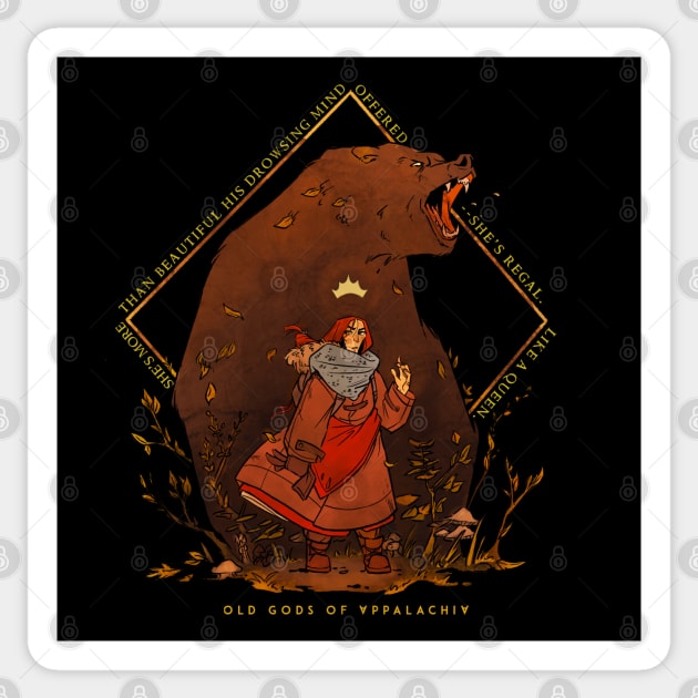 The Witch Queen and Bartholomew Sticker by Old Gods of Appalachia